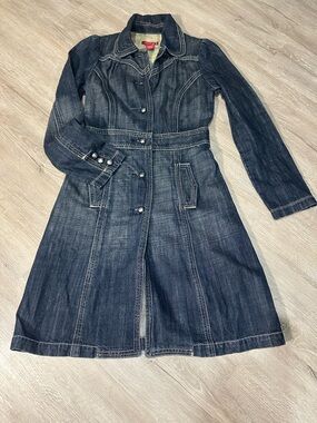 21 Forever Y2K Denim Western Dress Dark Wash Fit & Flare Small